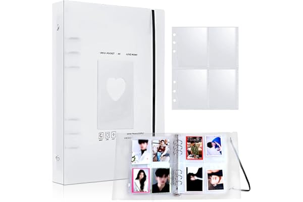 Kpop Fotokortbindare, 3 tums A5-binder, fotokortalbum med 25 ark 200 fickor | A5-fotokortfodral, fotoalbum fotokortfodral, Kpop Fotokorthållare, bok för bildkort förvaring