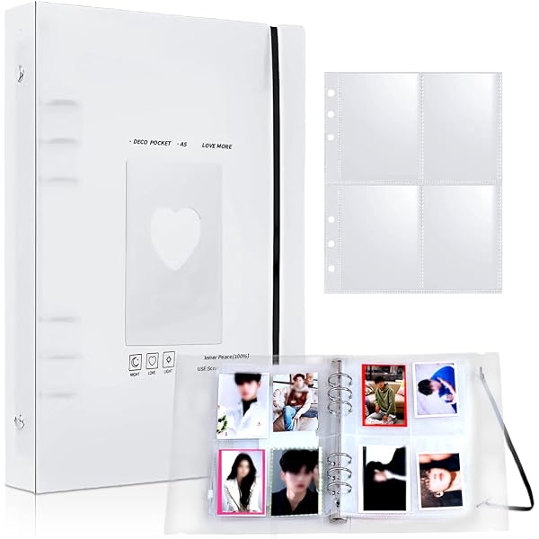 Classeur A5 Kpop à Anneaux Avec 160 Pochettes - Album Photo Transparent Pour Cartes Photo Et Autocollants