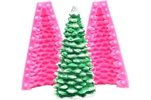 ASHUXXN Albero di Natale 3D Candela in Silicone Stampi in Silicone Per Alberi di Natale Silicone Albero di Natale Candela Stampi per Dolci Muffin Biscotti Torta Gelatina Tortini Cioccolato Sapone (14*8,5cm)