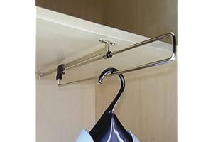 HAHHHHA Barra telescópica extensible con tornillos, retráctil para armario, barra extraíble para el hogar, barra de valet para colgar ropa, accesorios para colgar ropa