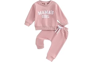 Himllauen Vestiti per Bambina Felpa Manica Lunga+ Pantaloni Due Pezzi Completini Bimba Daddy's Girl Set di Tuta Carina per Bambine