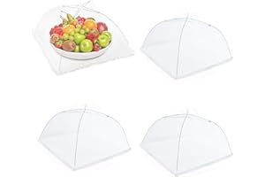 PRVCFZ 4 Piece Food Covers Mesh Pop Up,Food Net Cover Reusable and Collapsible,Cake Cover Fruit Cover Umbrella for Dish Storage Outdoor,for Outdoors,Screen Tents,Parties Picnics,BBQS