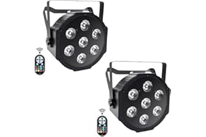 ‎SEBRUANC SEBRUANC 2PCS RGBW LED Par Lichter, 7LED Bühnenlicht DMX Strahler Discolicht mit Fernbedienung 8 Modi Partylicht für DJ Bar Hochzeit Weihnachten Haloween Beleuchtung