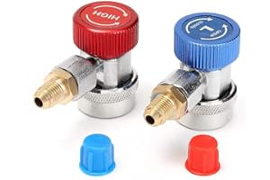 Hsthe Sea AC R134A Adapter, einstellbarer 134A R-134A Schnellkupplungsanschluss, 1/4 Zoll Fittings Funktioniert mit Manifold Gauge Set
