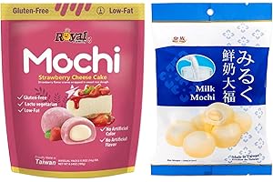 HAMEDIS Royal Family Mochi - Korean Cuisine - Glutenous Rice Treats - 2 packs - Halal (MILK/Strawberry Cheesecake)
