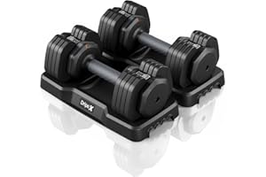 Dripex Hanteln, 11kg/24.5kg Verstellbare Kurzhantel mit Anti-Rutsch Griff, Einstellbaren Hantelscheiben und Ablageschale, Fitness Hantel Einzeln oder Ein Paar