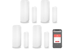 PHOVOLT Sensor de puerta WiFi, sensor de ventana de puerta inteligente Tuya, sensor de ventana inalámbrico en tiempo real compatible con Alexa Google, sensor de contacto abierto de puerta (paquete de 4)