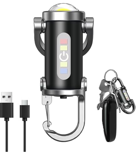 Mini Lampe De Poche Eighosee - Rechargeable, Métallique, Ultra-portable Et Accrochable Aux Clés