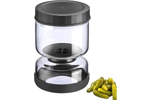 Westmark Vaso escurridor 1 pieza, Vaso multifuncional para kimchi y pepinos para escurrir y servir, transparente/negro, 750 ml