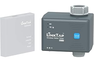 LinkTap G1S Programmateur d'Arrosage Intelligent - Nécessite Gateway - Automatique Minuteur Arrosage, Plus Grande Portée Que Le WiFi, Contrôle Manuel avec Verrouillage Numérique, App Française, IP66