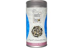 The Exotic Teapot – Peach Elderflower White Tea, 75g Tin, Pai Mu Tan Loose Leaf Blend