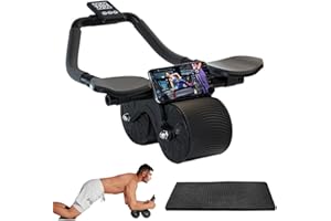 JEONDFG Automatisches Rebound Aabdominal Wheel,Bauchtrainer Roller,Bauchmuskel Roller Rad Kit,Abdominal Roller,Ab Wheel für Bauchmuskeltraining,Bauchroller Bauchmuskeltrainer Wheel,Bauchroller für Anfänger