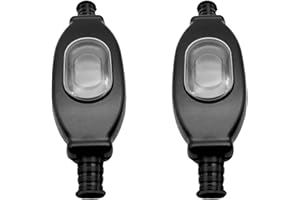 Kytpyi Kabel Schalter Wasserdicht, 2 Stück 250V Lampen Schalter Schwarz, Ip65 Staub und Wasserdichte Zertifizierung Zwischenschalter 2-polig Im Freien für Lampen Elektrogeräte Transformatoren