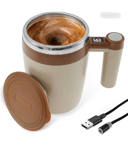 Zelfroerende Beker,380ml RVS Temperatuurdisplay