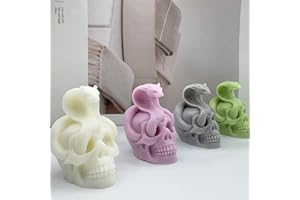 LEBKFT 3D Halloween Candle Holder Resin Moulds Skull Candle Moulds Simulation Human Organ Silicone Molds Silicone Candlestick Mould for Soap Aromatherapy Candle Making DIY Craft Home (White)