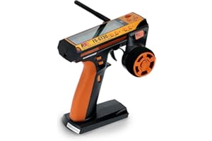 Goolsky Flysky FS-GT3C Transmisor 2.4Ghz 3CH AFHDS Salto de Frecuencia Automático Sistema Digital & FS-GR3E Receptor 3CH 2.4Ghz para RC Barco Coche