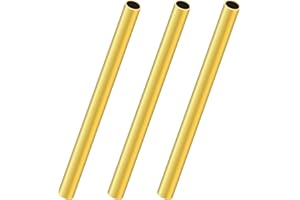 LAVMHAB Messingrohr 7mm OD/Außendurchmesser x 0,5mm Wandstärke, 200mm Länge, Nahtlos Rundrohr aus Messing, runde Messing Rohre für Bastelarbeiten (3 Stück)