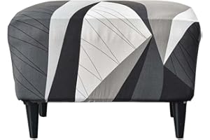 FAiruo Stretch Ottoman Covers - Footstool Protector Modern Stamped - Ottoman Stool Cover-Rectangle Velvet Sofa Covers - Universal Storage Slipcovers - with Elastic Bottom (Color : #7, Size : 60x40cm)