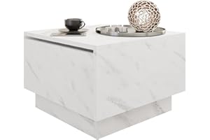 ‎MIRJAN24 Mirjan24 Wohnzimmertisch Morezi, Couchtisch mit Stauraum, Sofatisch, Öffnung Oben, Kaffeetisch, Teetisch (Marmor Bianco, 60x60)