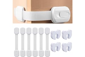 KARELLS Zabezpieczenie przed dziećmi, zamek do szafy, samoprzylepne zabezpieczenie szuflady dla niemowląt, stoper do drzwi dla dzieci, ochrona zaciskowa do drzwi, zabezpieczenie przed zaciskami palców, biały