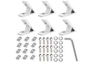 RHBHY Aluprofil Verbinder 20x20 45 Grad Winkelverbinder Befestigungsmaterial Innenwinkel Aluminium Profil Winkel Verbinder für Strebenprofil, 3D-Drucker, CNC-Router, DIY-Projekte (6 Stk) (2020 45 Grad)