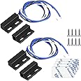 Gebildet 2sets Black Magnetic Switch Wiring NO/NC Recessed Door Sensor Hidden Window Contact Reed Switch for Access Control Replace Alarm System
