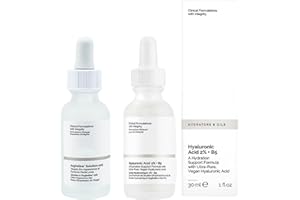 SBYHBHYDS 𝐓𝐡e 𝐎𝐫dinary Hyaluronic Aicd 2%+B5 (30ml) and Argireline Solution 10% (30ml),Feuchtigkeitsspendende Anti Aging Essenz,Bundle Face Care Augen Set (Feuchtigkeitsspendend+Faltenreduzierung)