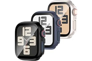 JDBLHM 46mm Case for Apple Watch Series 10 with Tempered Glass Screen Protector,Slim Face Cover and Protective Bumper for iwatch 46 mm,3packs