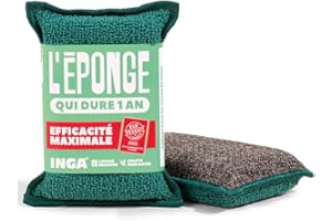 INGA - 2 X Eponges Réutilisables Lavables - Très Efficaces, Ne Rayent Pas - Fabriqué en Europe - Éponge Lavable Qui Dure 1 an