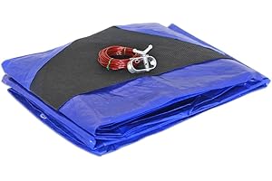 Bâche Piscine 6,2 m pour Piscine diamètre 5,40 m - Ronde - Filet d'écoulement - Bleu - Résistante - Anti-UV - Oeillets