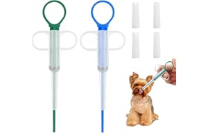 Rainway 2 Pezzi Lancia Pillola Gatto, Pet Pill Dispenser, Iringa per Animali, Siringa per Animali Domestici, Compagnia Animali Medici Feeding Dispenser Strumento, Riutilizzabili (Verde, Blu)