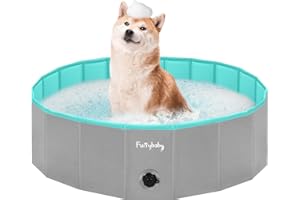 furrybaby Piscina Plegable para Perros, Piscina Acolchada para Perros, portátil para baño de Perros, Piscina de plástico para Perros, Piscina Grande y Dura para niños (Gris 100 x 30 cm)