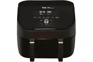 Instant Pot - Versazone Dual Black Air Fryer - Large 8.5L, Family Size - Single Double Basket with Divider - 8 in 1 - Food Dehydrate, Grill, Bake, Roast, Reheat, Non-Stick, Easy Clean, Dishwasher Safe