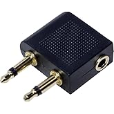 LogiLink CA1089 Audio Adaptor for Airline Seat and Audio Connection Black