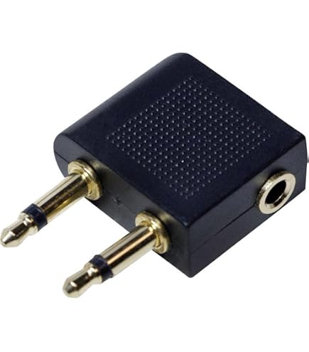 Adaptateurs Casque Avion AXFEE - Lot De 3, Prise Jack 3,5mm Plaqué Or - Pour Utiliser Vos écouteurs Pendant Le Vol