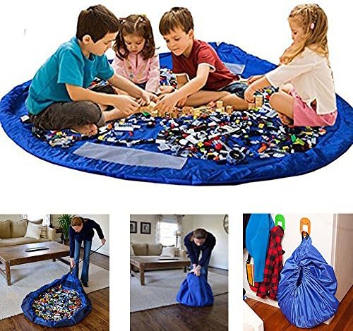 HXLONG 150cm Large Toy Storage Bag,Tidy Toy Mat Portable Kids Toys Organizer Storage Drawstring Bag Play Mat