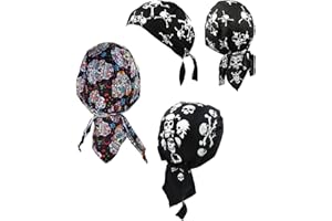 TOPT RASTA Bandana serre tete lot de 3 tete de mort taille adulte coton casque