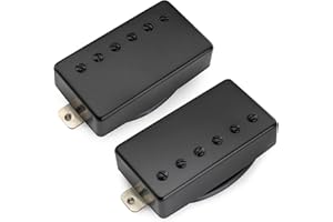 Musiclily Pro LP-CMHA Alnico 5 Pastillas Humbucker Cubierta Mástil Puente Set 7,5K/16K para Guitarra Eléctrica tipo LP, Negro