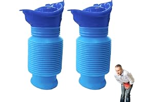 2 stycken 750 ml krympbar urinflaska för män och kvinnor, unisex bärbar mobil toalett, vikbar urinflaska för bil, resor och på språng, återanvändbara urinflaskor för bil
