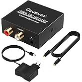 Ozvavzk Digitale Analogico Convertitore, 192kHz Adattatore Audio Ottico Digitale Toslink o Coaxial to R/L DAC Adattatore con 