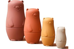 Youuys Matriochka Russe en Silicone Ours, Poupées Gigognes Matriochka, Ensemble De Poupées Russes, Jouet Empilable Poupées, Jouets Cadeau pour Enfants, Home Décoration, Jouets éducatifs (Rouge)