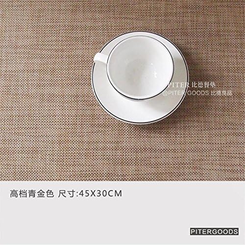 ZHUODIAN Placemat 4Pcs Table Mat Upscale Placemat European Style Plain Pvc Insulation Pads Table Mats Tablecloth Meal Plate Pad Bowl Western Mats Washed , F