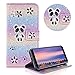 Produktbild Glitzer Strass Brieftasche für Galaxy J4 2018,Regenbogen Lila Leder Handyhülle für Galaxy J4 2018,Moiky Luxus 3D Magnetisch Kristall Niedlich Panda Blumen Diamant Hülle mit Kartenfächer Ständer