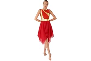 IEFIEL Vestido Lentejuelas de Danza Ballet Lírica Mujer Maillot de Baile Latino Vestido Tul de Gimnasia Rítmica Disfraz Bailarina Mujer S-XXL