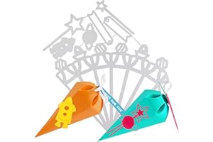 BETESSIN Stanzschablonen Box Schachtel Stanzform Kegel Box Stanzbögen Geschenbox Groß Süßigkeitenbox Metall Prägeschablonen Sternen Stanzmaschinen Party Geschenk Hochzeit Gastgeschenk Weihnachten