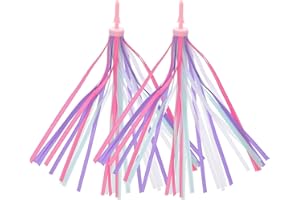 ZHjuju Vélo Guidon Streamers,1 Paire Enfant Vélo Rubans Tassel Guidon Glands Décoration pour Vélo pour Enfants, Scooter Filles Garçons.Facile à Attacher au Guidon de vélo de Tricycle de Scooter.