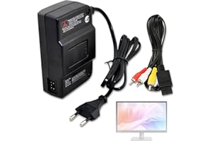 AGATIGE Transformador de Energía N64, Adaptador de CA Fuente de Alimentación Adaptador Convertidor de Video y Audio para Cable de Video AV 100‑240V(EU)
