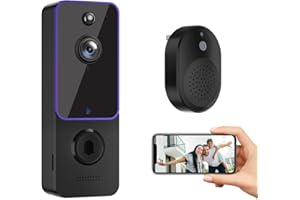 guggre Wireless Video Doorbell with Chime Ringer, Enhanced Security with AI Human Detection, 2-Way Audio, HD Night Vision, AES-128 Cloud Storage, Real-Time Alerts, Smart Home Protection (Purple)