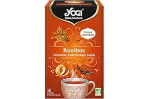 Yogi Biologique Rooibos, Infusion 100% Bio à l'Orange Et à La Vanille, 15 Sachets Thermosoudés Et Sans Agrafe, 1 Boîte 30g, 312116