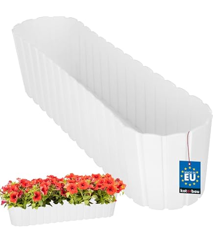 Alpfa Blumenkasten 80 cm wei mit Wasserspeicher Made IN Germany:  Amazon.de: Garten